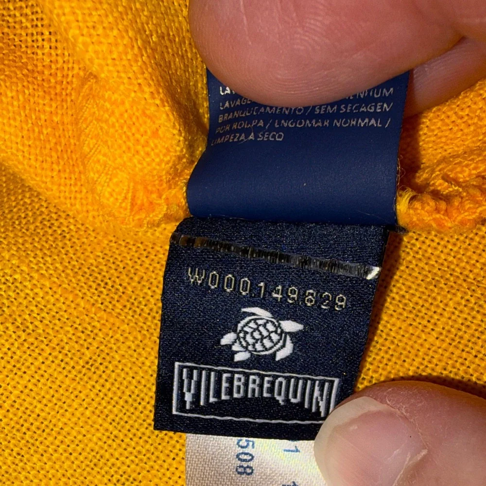 Vilebrequin Girls Linen Dress Size 4 Yellow Pockets Luxury Resort